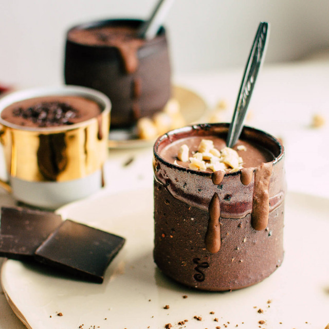 Mousse von dunkler Schokolade