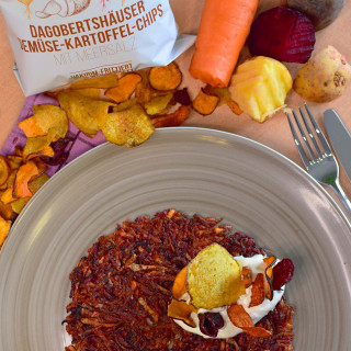 Dagobertshäuser Gemüse-Rösti mit Bärlauch-Creme