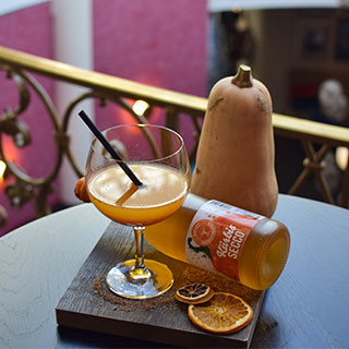 Kürbis-Bellini mit Kürbis-Secco