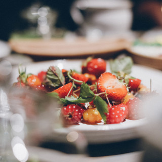 Erdbeersüppchen mit Erdbeerlimettensalat und Haferkeks 0